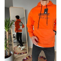 BASKILI KAPÜŞONLU SWEATSHİRT 