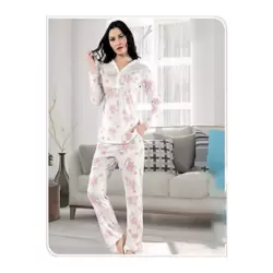 DP GİYİM - Uzun Kol Viskon Pijama Takımı