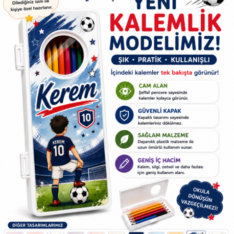 Kisiye ozel futbol temali kalemlik