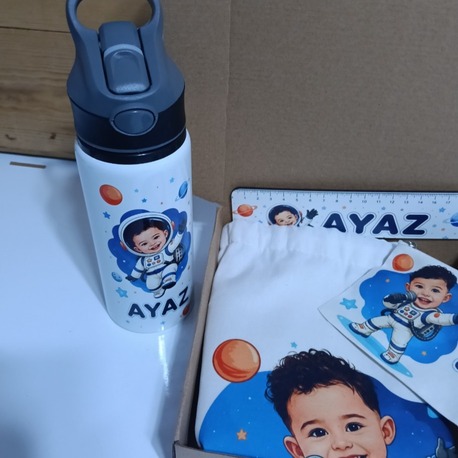 4' lü Okul seti kisiye ozel Isimli gorselli