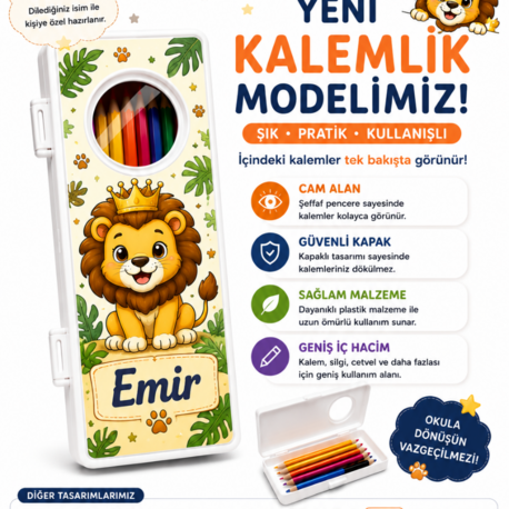 Kisiye Ozel Aslanli Kalemlik