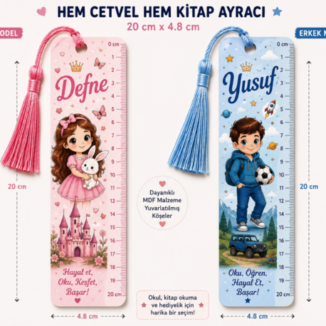 MDF Kitap ayracli Cetvel 