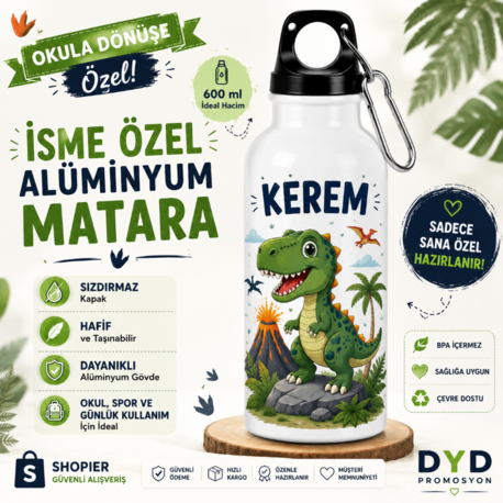 Kisiye ozel Aliminyum matara 600 ml