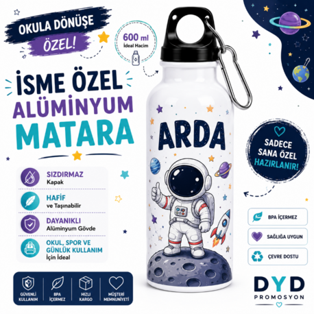 Kisiye ozel Aliminyum matara 600 ml