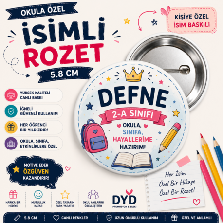 Okula Başlangıç Hediyesi | Sınıf Rozeti