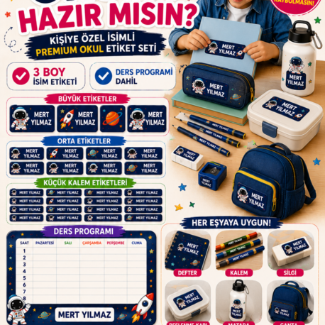 Okula hazirlik Etiketi seti