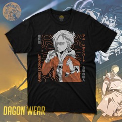 Attack on Titan Annie Leonhart Oversize Siyah Tişört