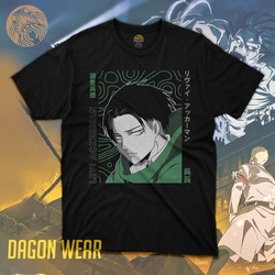 Attack on Titan Levi Ackerman Oversize Siyah Tişört