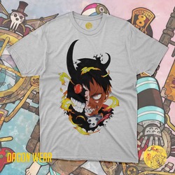 Fire Force Shinra Kusakabe DEMON Beyaz Oversize Unisex T-Shirt 