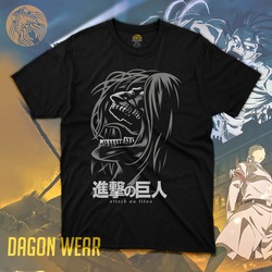 Attack on Titan Colossus Titan DW 2 Oversize Siyah Tişört