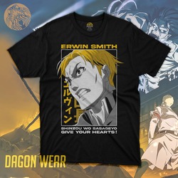 Attack on Titan Erwin Smith Oversize Siyah Tişört