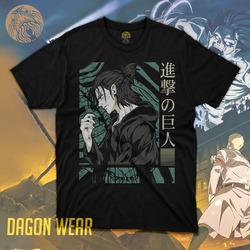 Attack on Titan Eren Jaeger Oversize Siyah Tişört
