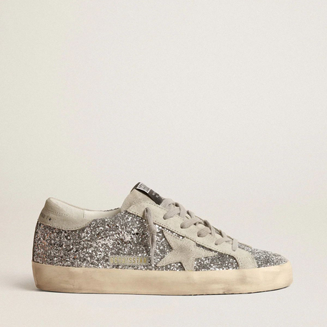 Golden Goose Super-Star Silver Glitter Ice Gray 