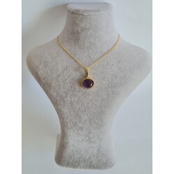 oval ametist kolye 