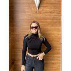Siyah Crop Bluz