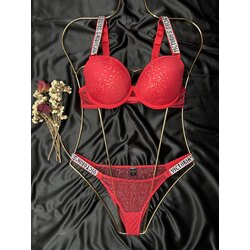 Victoria Secret Taşlı ve Simli Sütyen Takım