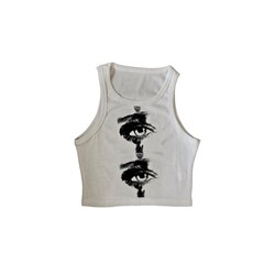 bygone eyes crop-top
