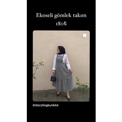 BEYAZ GÖMLEK EKOSELİ ELBİSE