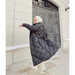 kuşaklı şişme mont 