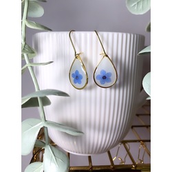 Forget-me-not Earrings/ Unutma Beni Çiçekli Küpe ( Damla Çerçeve) 