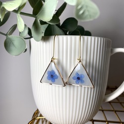 Forget-me-not Earrings / Unutma Beni Çiçekli Küpe ( Üçgen)