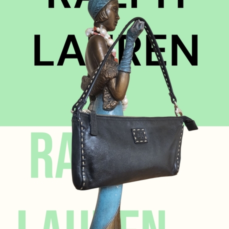 RALPH LAUREN Leather Baguette Bag