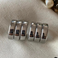 Çelik Triline Bombe Küpe (Silver) 