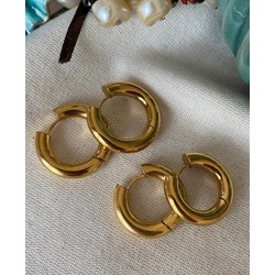 Çelik Halka Boru Küpe Gold