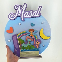 Masal Konsepti  Ahşap Kapı / Duvar Süsü
