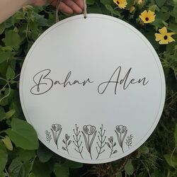 Çicek Desenli Ahşap Kapı Süsü 