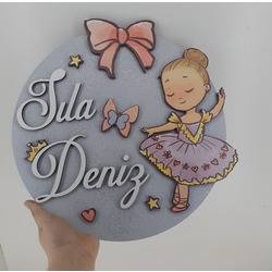 Balerinli Ahşap Kapı / Duvar Süsü
