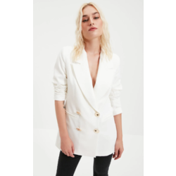 Trendyolmilla model Ekru Oversize Kruvaze Blazer Ceket