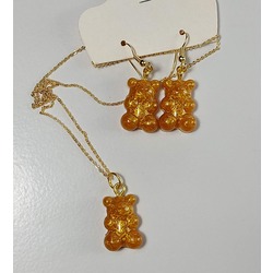 Jelly Bear kolye küpe seti