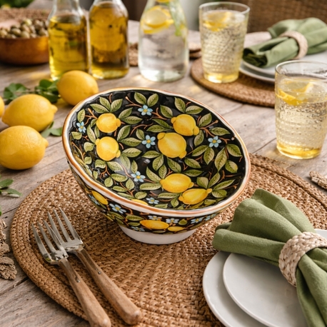 Limon motifli modern çini şablon