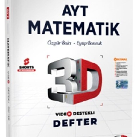 3D YAYINLARI AYT MATEMATİK VİDEO DESTEKLİ DEFTER 