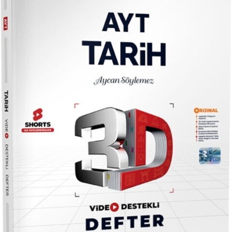 3D YAYINLARI AYT TARİH VİDEO DESTEKLİ DEFTER  GÜNCEL BASKI 