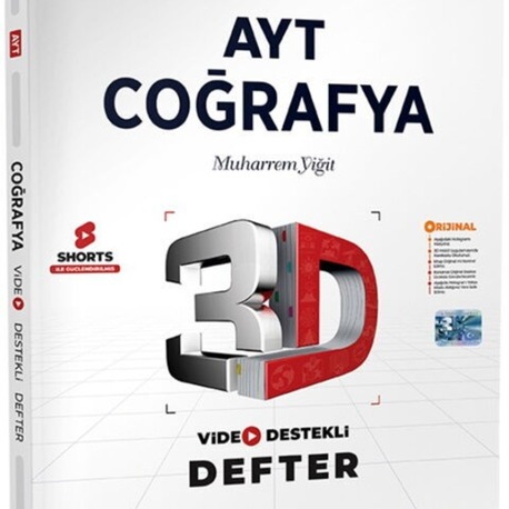 3D YAYINLARI AYT COĞRAFYA VİDEO DESTEKLİ DEFTER