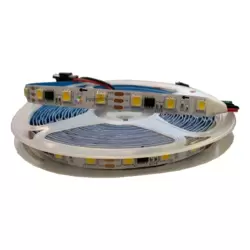 12 Volt Tek Renk Piksel Şerit Led 5050 Çip 60 Led (5 Metre) Beyaz)