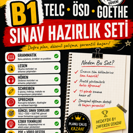 B1 TELC • ÖSD • GOETHE Sınav Hazırlık Seti 