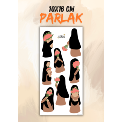 Sevimli Tesettür Kız Sticker Sayfası - UPD-060