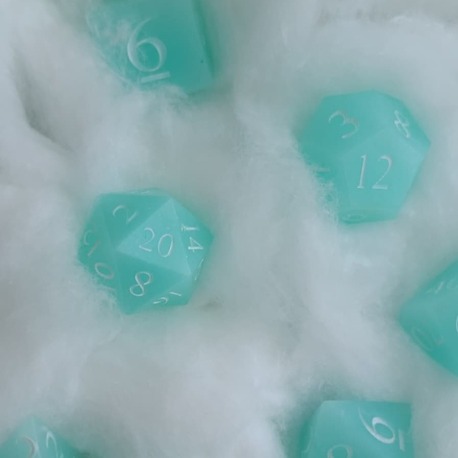 Bulut Mavisi Epoksi Reçine D&D Zar Seti 