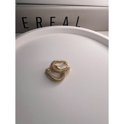 PARLAK TAŞLI OVAL GOLD KÜPE 