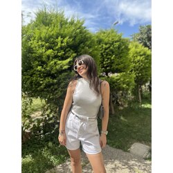 Mango halter yaka varaklı bluz