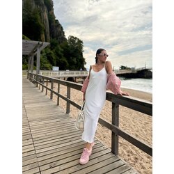 Oysho basic yırtmaçlı elbise
