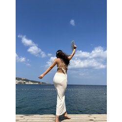 Bershka rustik plaj elbisesi