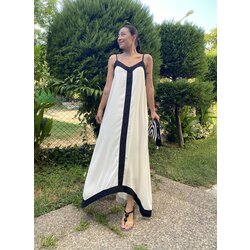 Marka model şerit detay krep elbise