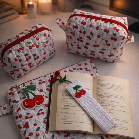 kiraz desenli düzenleyici set