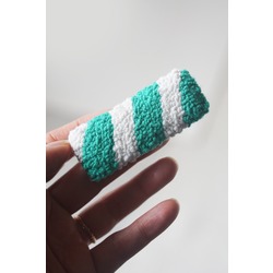 Fluffie Pens Saç Tokası // Yeşil Beyaz Çizgili