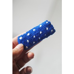 Fluffie Pens Saç Tokası // Mavi - Beyaz Benek