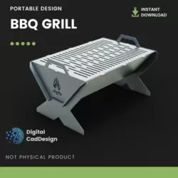 BBQ Grill and FirePit, DXF Files For Laser Cutting, Portatif mangal, Outdoor Grill